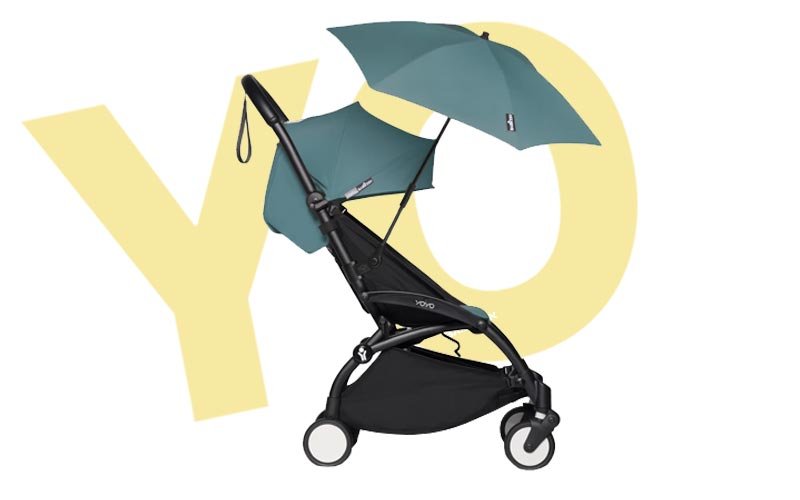 YOYO Babyzen Kinderwagen mit einem Aqua Sonnenschirm