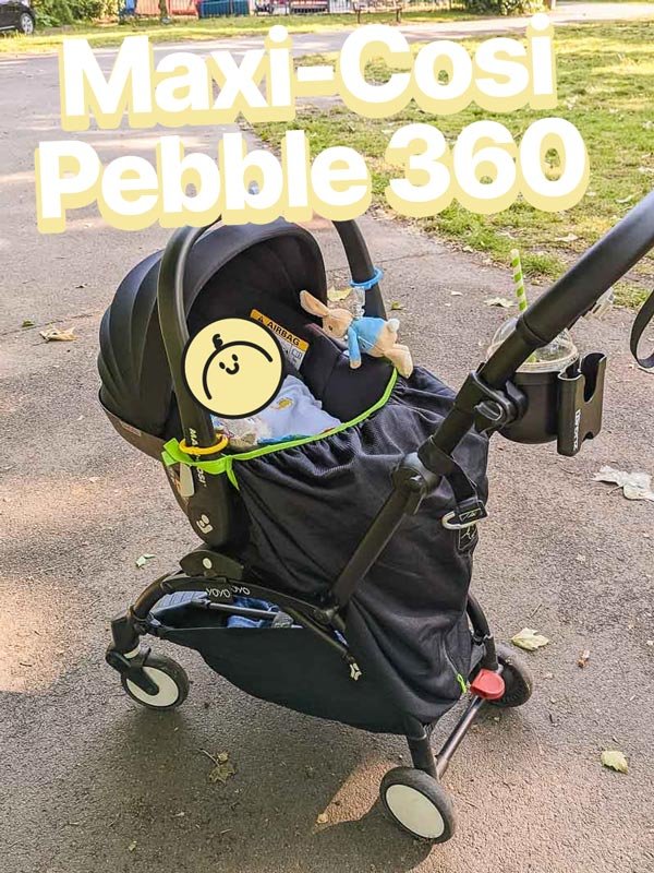babyschale cosy Maxi Cosi Pebble 360 auf einem YOYO Babyzen Kinderwagen