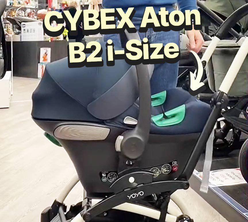 babyschale cosy Cybex Aton B2 i-Size auf einem YOYO Babyzen Kinderwagen